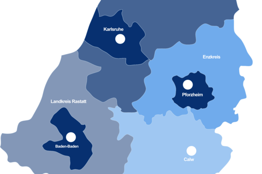 Landkarte des Kammerbezirks