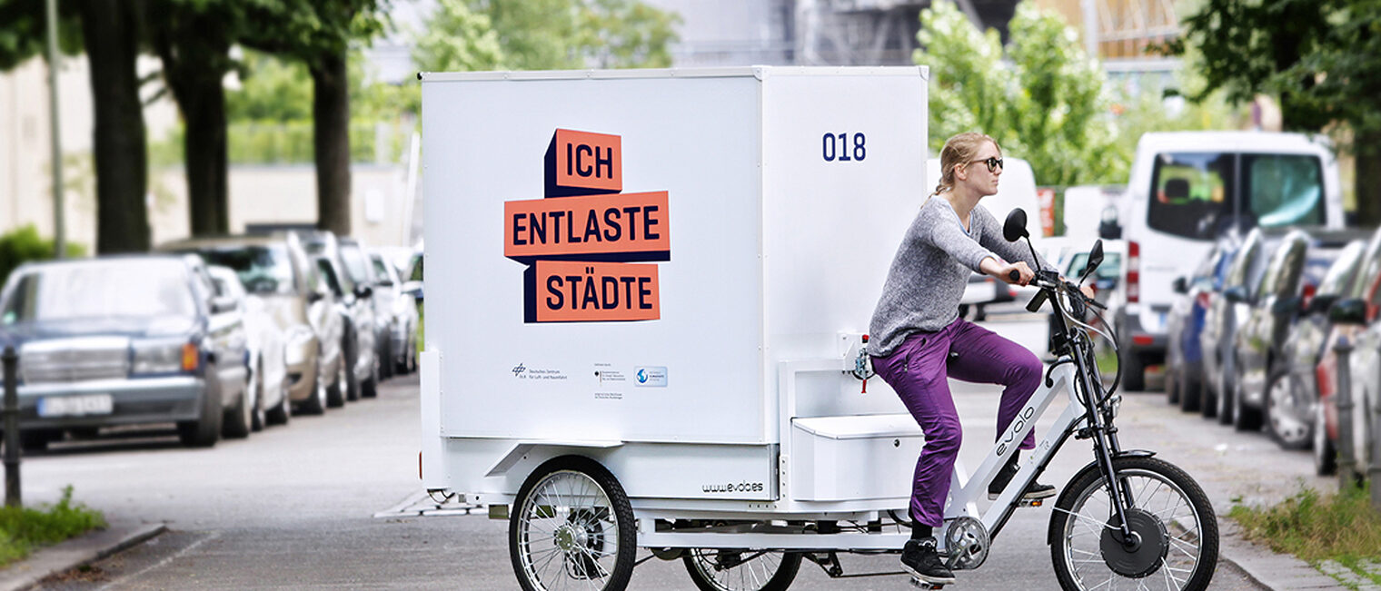 Das Projekt "Ich entlaste Städte" bietet die Möglichkeit Lastenräder kostengünstig zu testen. Titelbild Lastenrad Förderung